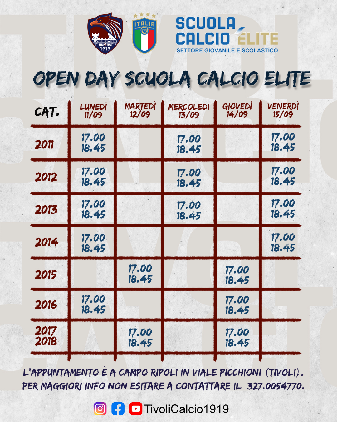 OPEN DAY – SCUOLA CALCIO ELITE
